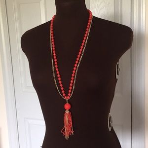 Vintage tassel long necklace